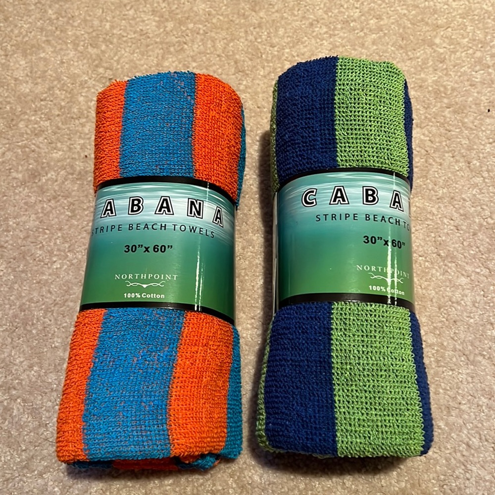 New 2 Stripe Beach Towels